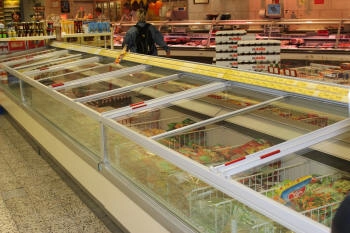 congelator cu sticlă pentru produse congelate