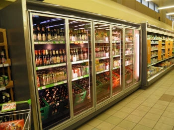 raft frigorific pentru supermarket mare